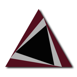 Maroon, gray, and black triangles.