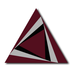 Maroon, gray, and black triangles.