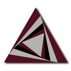 Maroon, gray, and black triangles.