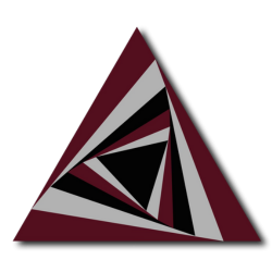 Maroon, gray, and black triangles.